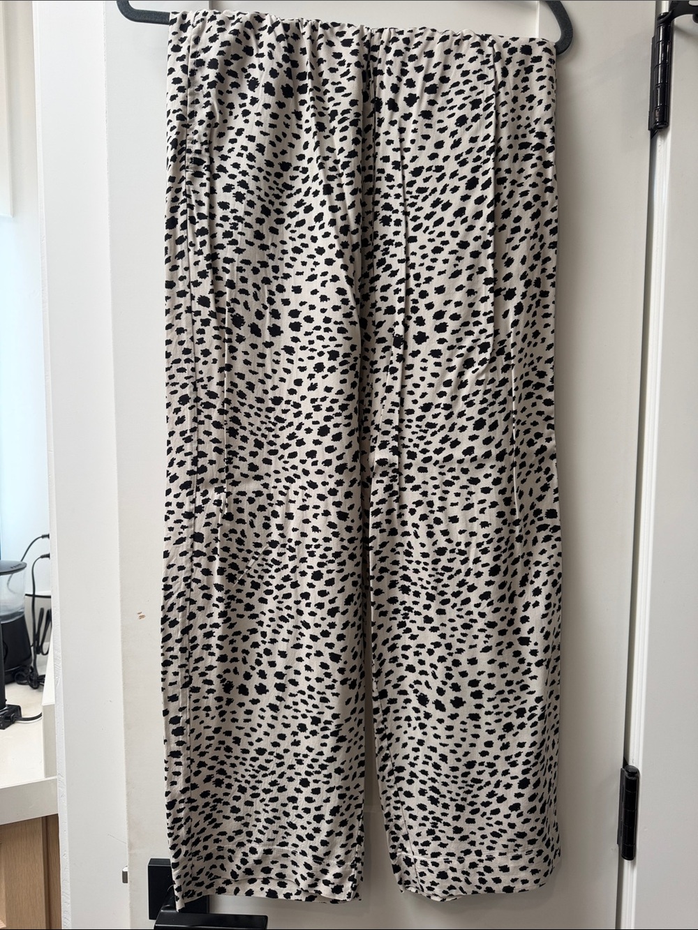 Brixton Beige and Black Spotted Wide-Leg Pants
